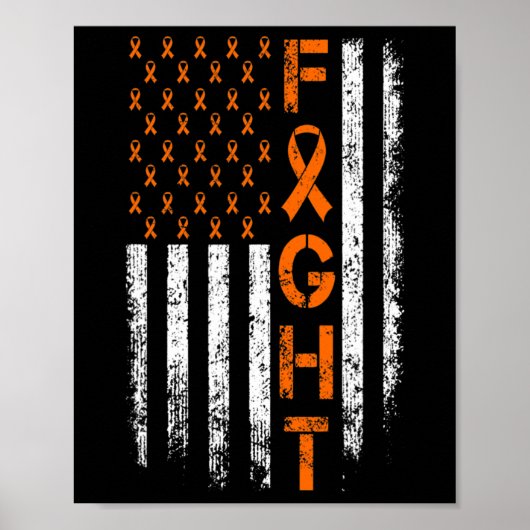 オレンジリボン標識 – 白血病認識度 ポスター (正面)