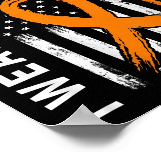 オレンジリボン男の赤ちゃん白血病支援白血病 ポスター (角)