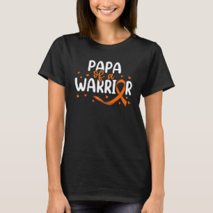 オレンジリボン白血病グランドキッズパパの戦士 Tシャツ