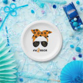 オレンジリボン腎がん戦士バンダナウンブレア ペーパープレート (パーティー)