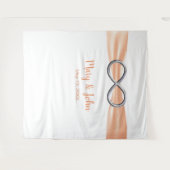 オレンジリボン シルバーインフィニティ ウェディング バックドロップ タペストリー (正面(横))