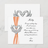 オレンジリボン シルバースワン メイドオブオナー カード (正面/裏面)