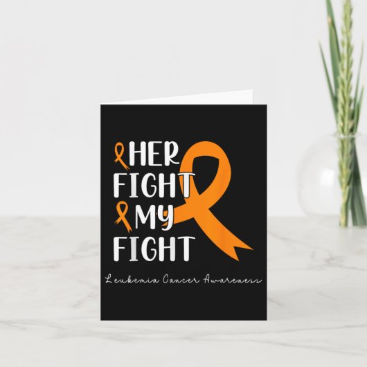オレンジリボン 白血病 がん啓発 Her Fight My Fight カード (正面)
