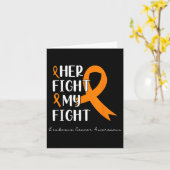 オレンジリボン 白血病 がん啓発 Her Fight My Fight カード (黄色い花)