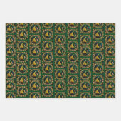 オレンジリリーエナジーフローラ抽象芸術アート ラッピングペーパーシート (正面)