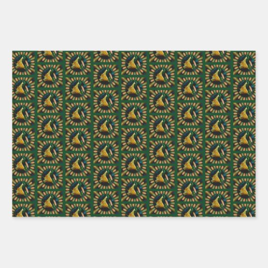 オレンジリリーエナジーフローラ抽象芸術アート ラッピングペーパーシート (正面)