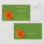 オレンジリリーフラワーグリーン 名刺 (正面/裏面)