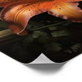 オレンジリリーフラワーズアートプリントポスター ポスター (角)