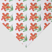 オレンジリリーボタニカルイラストレーション 薄葉紙 (詳細)