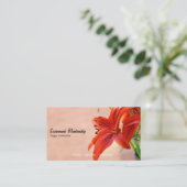 オレンジリリー写真ヨガインストラクターQRコード 名刺 (スタンド正面)