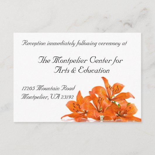 オレンジリリー受付カード エンクロージャーカード (正面)