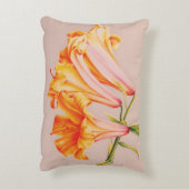 オレンジリリー素晴らしア絵を描ート装飾用クッション アクセントクッション (裏面(縦))