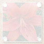 オレンジリリー開花フローラ ガラスコースター (裏面)