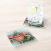 オレンジリリー ガラスコースター (アングル)