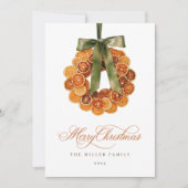 オレンジリースクリスマスカード シーズンカード (正面)