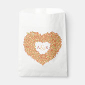 オレンジリースハートチューリップ結婚モノグラム フェイバーバッグ (正面)