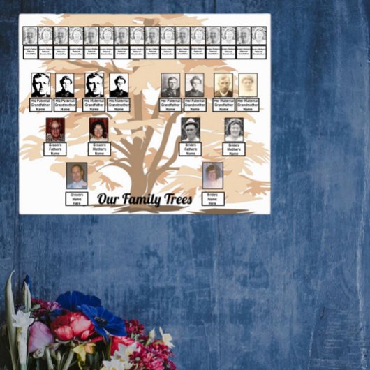 オレンジリーファージツリーアート2つのファミリーツリーポスター ポスター