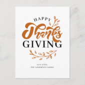 オレンジリーフリースハッピーサンクスギビング シーズンポストカード (正面)