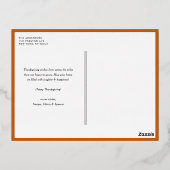 オレンジリーフリースハッピーサンクスギビング 箔シーズンポストカード (裏面)