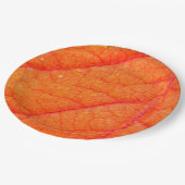 オレンジリーフ秋素朴写真秋結婚の ペーパープレート (アングル)