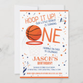 オレンジルーキーバスケットボール1st誕生日 招待状 (正面)