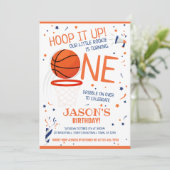 オレンジルーキーバスケットボール1st誕生日 招待状 (スタンド正面)