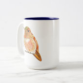 オレンジルーファスハミングバードイラストレーション ツートーンマグカップ (正面左)