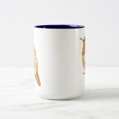 オレンジルーファスハミングバードイラストレーション ツートーンマグカップ (中央)