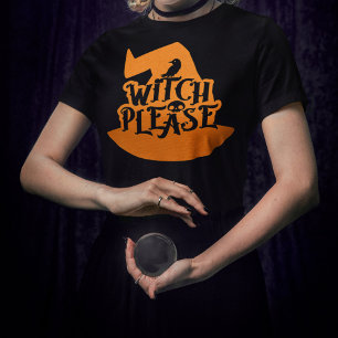 オレンジレイブン&スカルクールハロウィーンウィッチお願い トライブレンドTシャツ