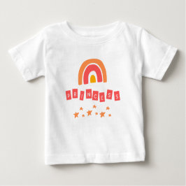 オレンジレインボープリンセススターズベビーガールTシャツ ベビーTシャツ