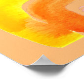 オレンジレインボーラブウォーターカラー ポスター (角)