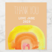 オレンジレインボーラブウォーターカラー ワインラベル (シングルラベル)