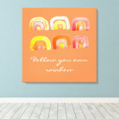 オレンジレインボーレトロインスピレーション引用文 キャンバスプリント (インサイチュ (ウッドフロア))