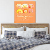 オレンジレインボーレトロインスピレーション引用文 キャンバスプリント (インサイチュ (寝室))