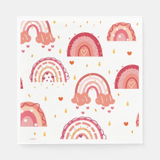 オレンジレインボー スタンダードランチョンナプキン (正面)