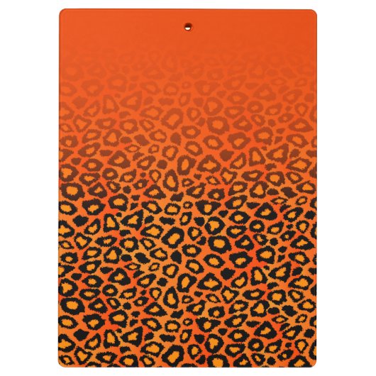 オレンジレオパードグラデーションアニマルプリントウィズガール クリップボード (裏面)