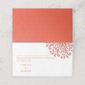 オレンジレッドお洒落フローリッシュ座席表 プレイスカード (外部開封)