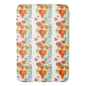 オレンジレッドイエローポピーの水の色ケシの芸術 バスマット (正面縦)