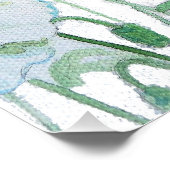 オレンジレッドイエローポピー水彩クッションホワイト ポスター (コーナー)