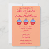 オレンジレッドウィムシーアートカップケーキパーティの招待状 招待状 (裏面)