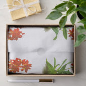 オレンジレッドエキゾチック蘭の花の切り離し 薄葉紙 (ギフト)