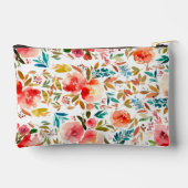 オレンジレッドカラフルバラフローラ夏 アクセサリーポーチ (裏面)