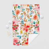 オレンジレッドカラフルバラフローラ夏 ゴルフタオル (インサイチュ)