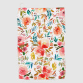 オレンジレッドカラフルバラフローラ夏 ゴルフタオル (正面)