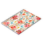 オレンジレッドカラフルバラフローラ夏 ノートブック (左側)