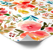 オレンジレッドカラフルバラフローラ夏 ポスター (角)