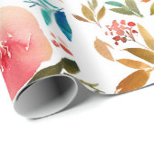 オレンジレッドカラフルバラフローラ夏 ラッピングペーパー (ロールコーナー)