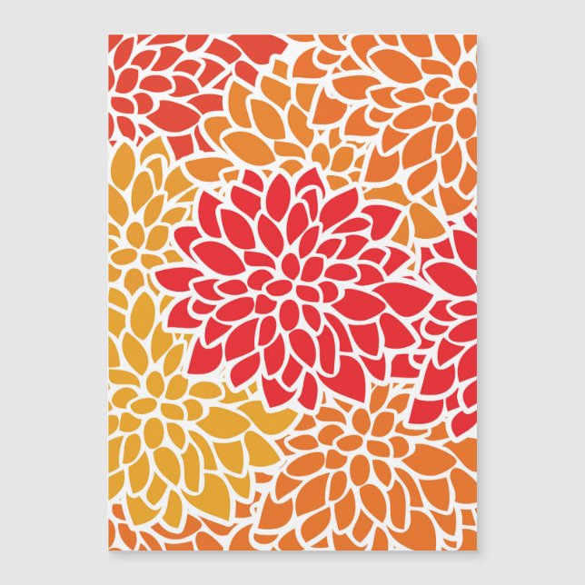 オレンジレッドカラフルヴィンテージ60s花 (正面)