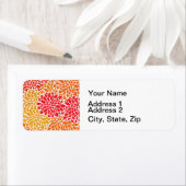 オレンジレッドカラフルヴィンテージ60s花 ラベル (インサイチュ)