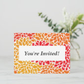 オレンジレッドカラフルヴィンテージ60s花 招待状 (スタンド正面)
